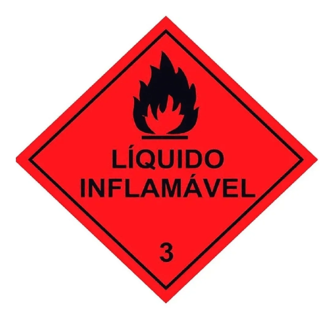 Placa de Simbologia Líquido Inflamável 3