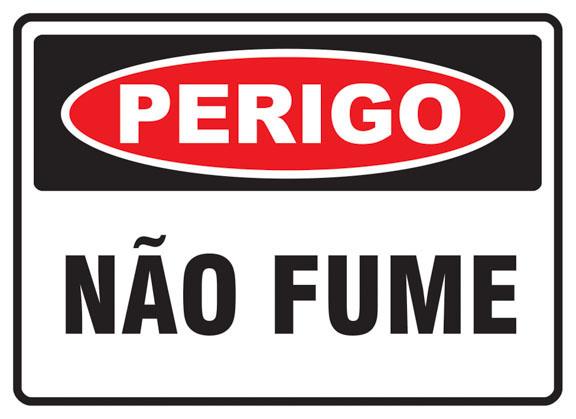 Placa de Sinalização Cavalete Perigo Não Fume