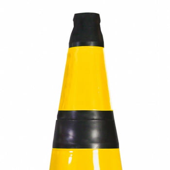 Cone Flexível Preto/Amarelo