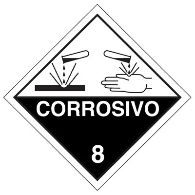 Placa de Simbologia Corrosivo 8